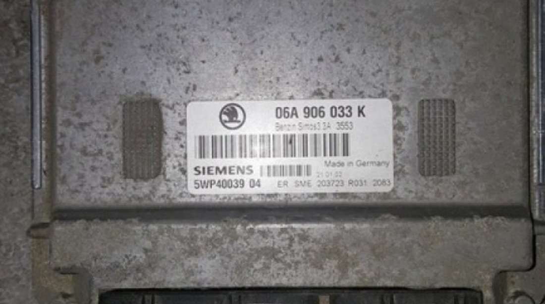 Calculator motor (ecu) siemens 06a906033k 5wp40039 skoda octavia 1.6i 8v avu 102 cai