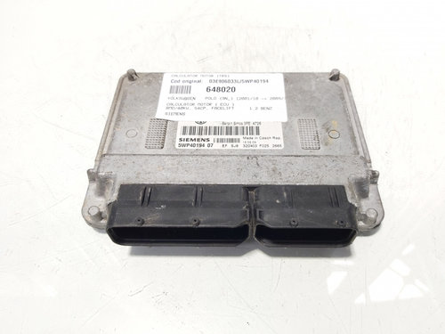 Calculator motor ECU, Siemens, cod 03E906033L, 5WP40194, Vw Polo (9N) 1.2 benz, BMD (id:648020)