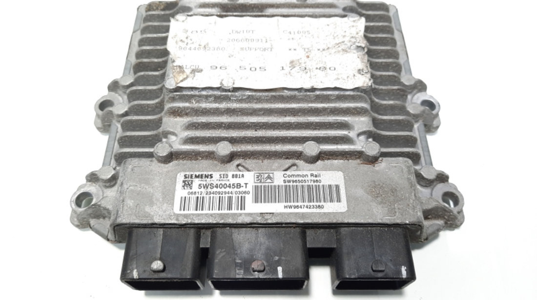 Calculator motor ECU Siemens, cod 9650517980, 5WS40045B, Peugeot 307 Break, 2.0 HDI, RHS (idi:483288)