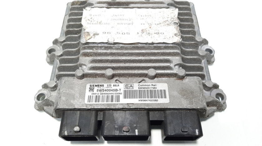 Calculator motor ECU Siemens, cod 9650517980, 5WS40045B, Peugeot 406, 2.0 HDI, RHS (idi:483288)