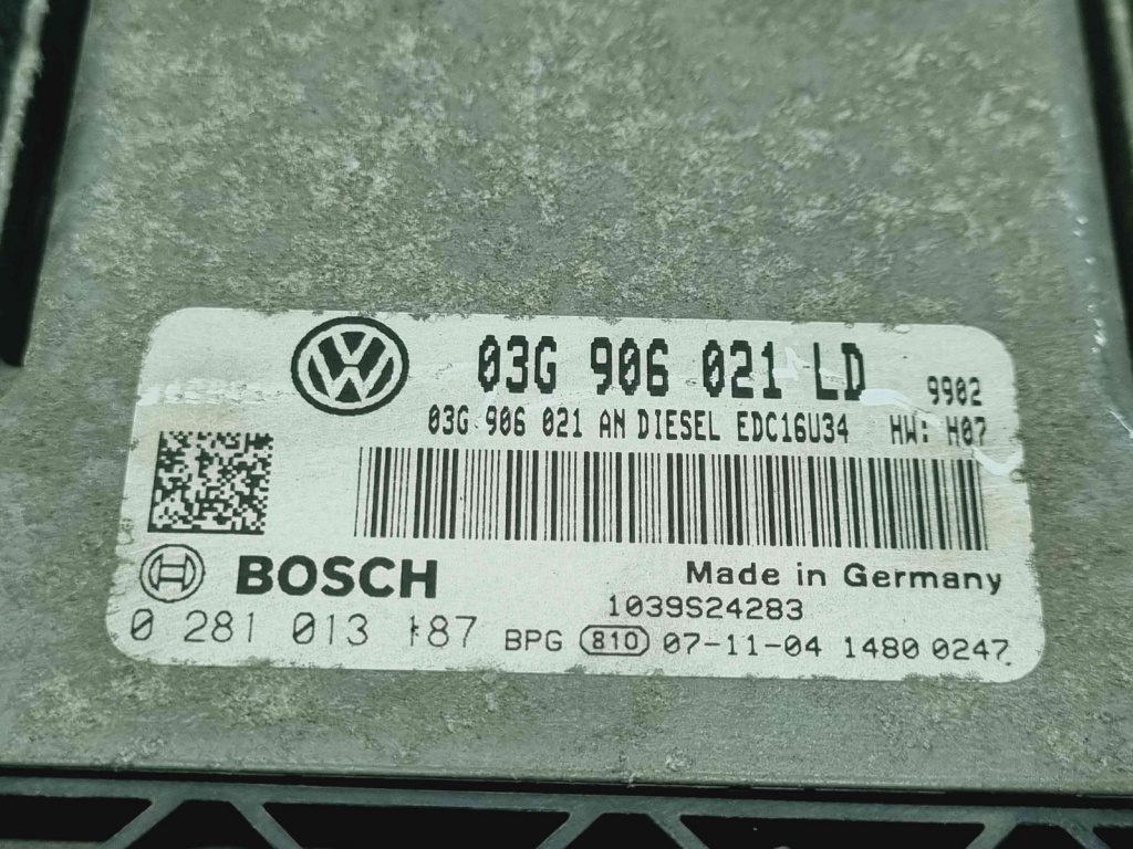 Calculator motor ECU Skoda Octavia 2 Combi (1Z5) [Fabr 2004-2013] 03G906021LD / EDC16U34 / 02810 2.0 TDI BKD 103KW / 140CP 2.0 TDI BKD 103KW / 140CP