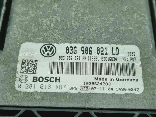 Calculator motor ECU Skoda Octavia 2 Combi (1Z5) [Fabr 2004-2013] 03G906021LD / EDC16U34 / 02810 2.0...