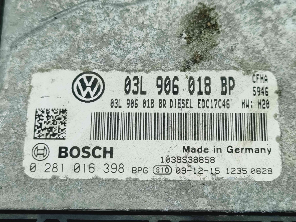 Calculator motor ECU Skoda Yeti (5L) [Fabr 2009-2020] 03L906018BP 0281016398 2.0 TDI CFHA 81KW / 110CP 2.0 TDI CFHA 81KW / 110CP