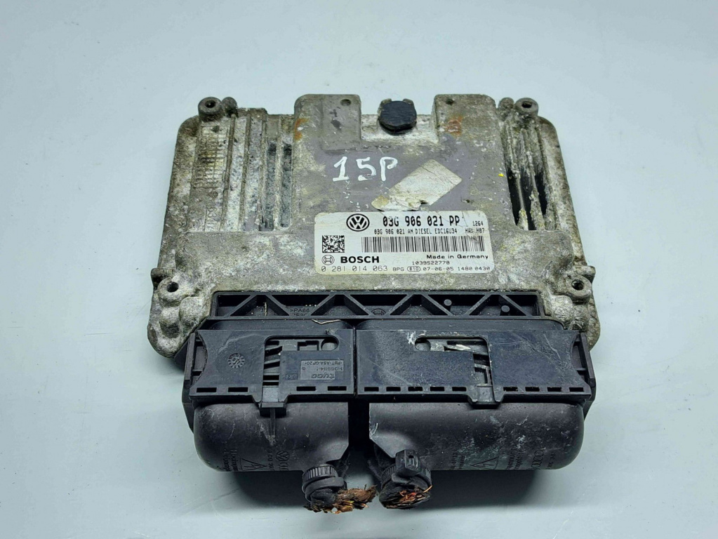 Calculator motor ECU Volkswagen Golf 5 (1K1) [Fabr 2004-2008] 03G906021PP 0281014063 2.0 TDI BKD 103KW / 140CP 2.0 TDI BKD 103KW / 140CP