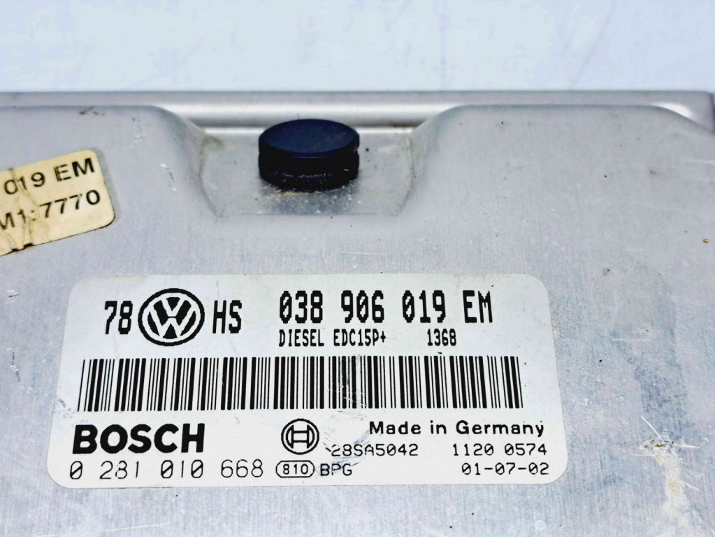 Calculator motor ECU Volkswagen Passat B5.5 (3B3) [Fabr 2000-2004] 038906019EM 0281010668 1.9 TDI AVB 74KW / 101CP 1.9 TDI AVB 74KW / 101CP