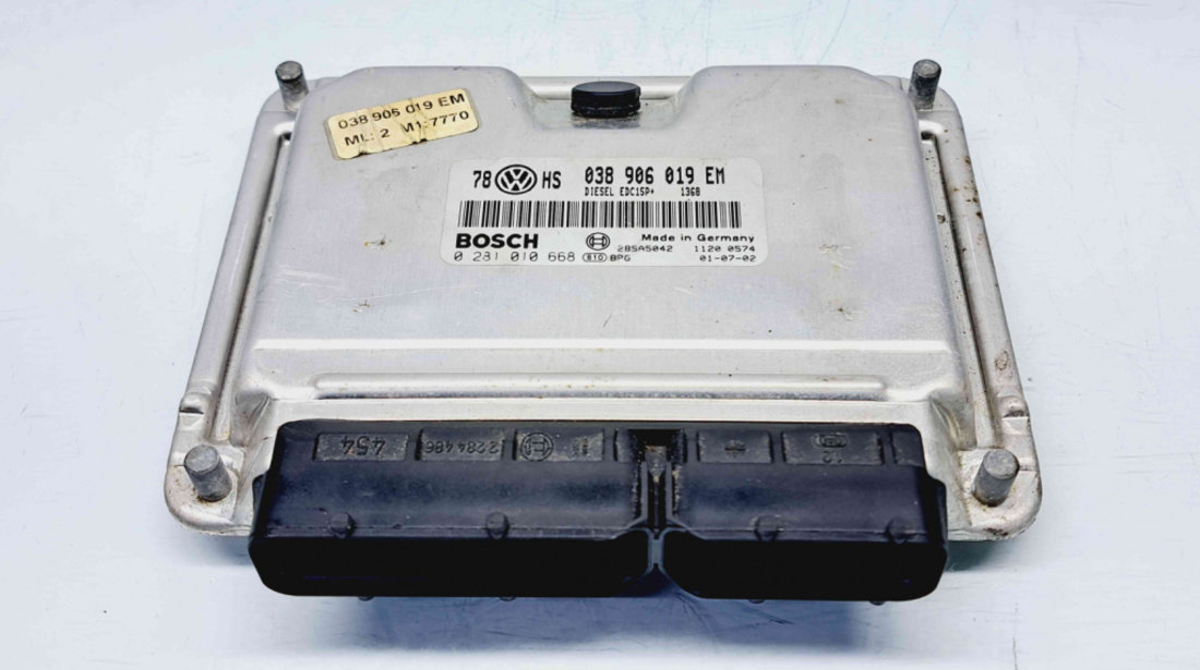 Calculator motor ECU Volkswagen Passat B5.5 (3B3) [Fabr 2000-2004] 038906019EM 0281010668 1.9 TDI AVB 74KW 101CP