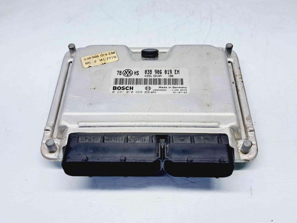 Calculator motor ECU Volkswagen Passat B5.5 (3B3) [Fabr 2000-2004] 038906019EM 0281010668 1.9 TDI AVB 74KW / 101CP 1.9 TDI AVB 74KW / 101CP