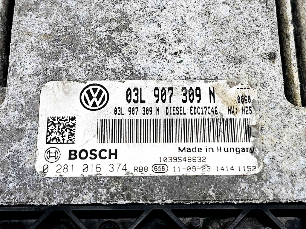 Calculator motor ECU Volkswagen Passat B7 (362) [Fabr 2010-2014] 03L907309N 0281016374 2.0 TDI CFFB 103KW / 140CP 2.0 TDI CFFB 103KW / 140CP