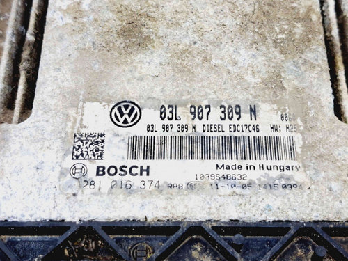 Calculator motor ECU Volkswagen Passat B7 (365) Variant [Fabr 2010-2014] 03L907309N 0281016374 2.0 T...