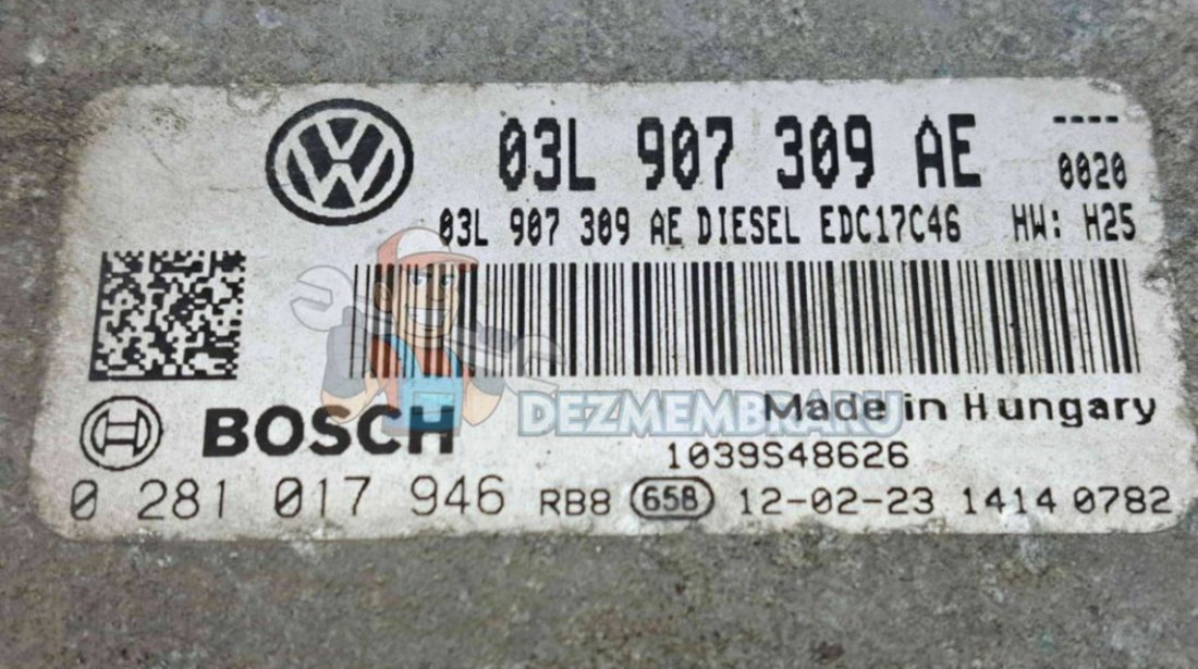 Calculator motor ECU Volkswagen Passat CC (358) [Fabr 2012-2016] 03L907309AE 0281017946