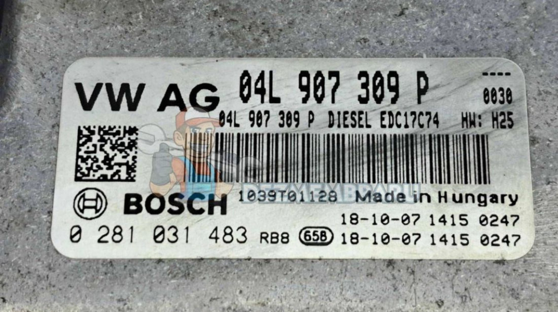 Calculator motor ECU Volkswagen Passat Variant (3G5) [Fabr 2015-2023] 04L907309P 2.0 TDI DFGA 110KW 150CP