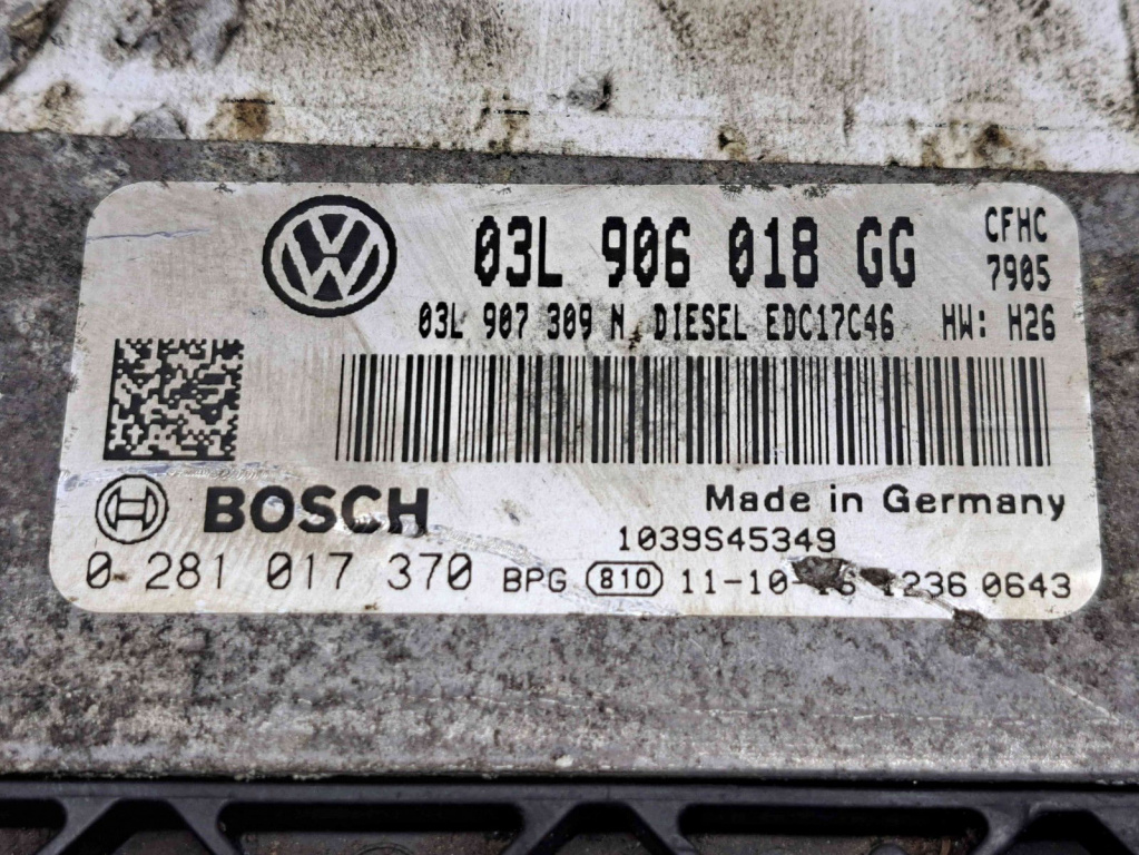 Calculator motor ECU Volkswagen Scirocco (137) [Fabr 2008-2017] 03L906018GG 0281017370 2.0 TDI CFHC 103KW / 140CP 2.0 TDI CFHC 103KW / 140CP