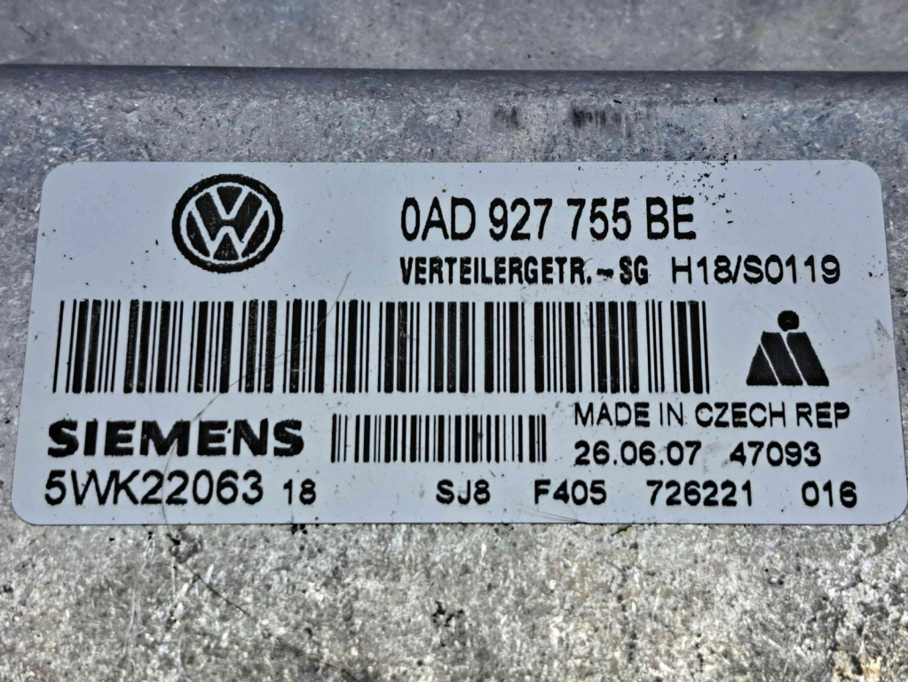Calculator motor ECU Volkswagen Touareg (7LA, 7L6) [Fabr 2003-2010] 0AD927755BE 2.5 TDI BPE 128KW / 174CP 2.5 TDI BPE 128KW / 174CP