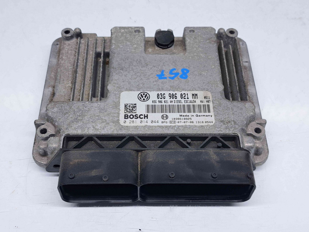 Calculator motor ECU Volkswagen Touran (1T1, 1T2) [Fabr 2003-2010] 03G906021MM 0281014044 1.9 TDI BXE 77KW / 105CP 1.9 TDI BXE 77KW / 105CP