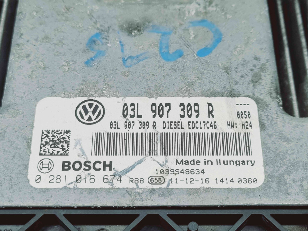Calculator motor ECU Volkswagen Touran (1T3) [Fabr 2010-2015] 03L907309R 0281016674 2.0 TDI CFHC 103KW / 140CP 2.0 TDI CFHC 103KW / 140CP
