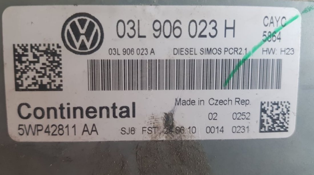 Calculator motor Ecu VW Jetta 3 1.6TDi CAYC 03L906023H