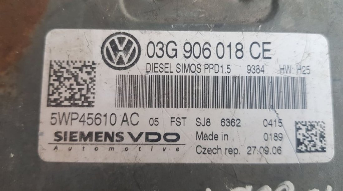 Calculator motor Ecu VW Passat B6 2.0TDi BKP 03g906018ce