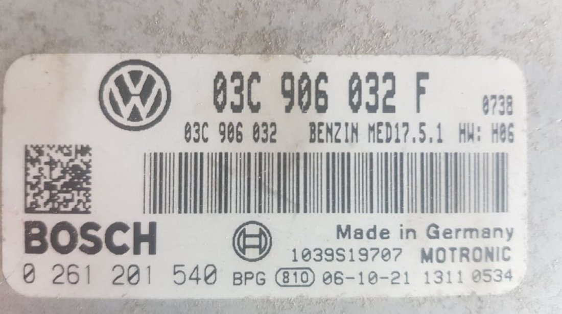 Calculator motor / Ecu VW Touran 1.4TSi BMY cod piesa 03c906032f