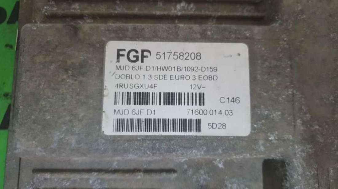 Calculator motor Fiat Doblo (2001->) [119] 51758208