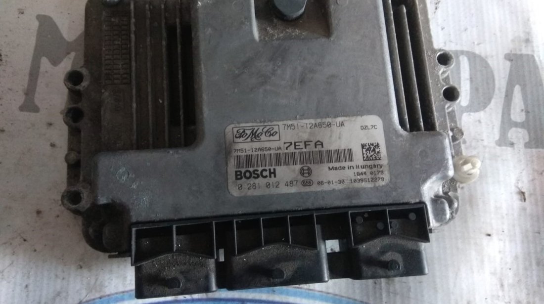 Calculator motor Ford C-Max 1.6TDCI,cod  7M51-12A650-UD, EDC16C34, 0281012487