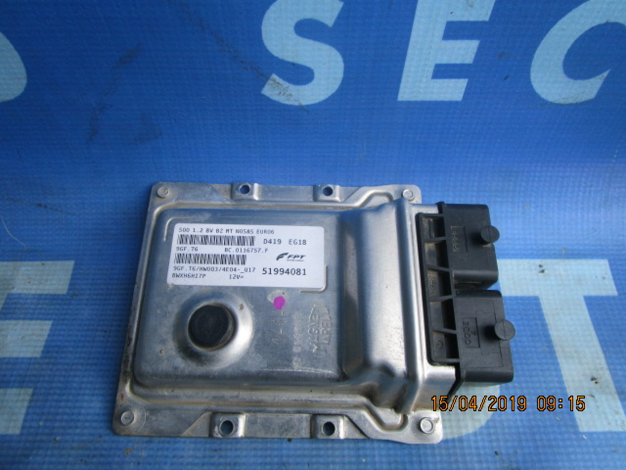 Calculator motor (incomplet) Fiat 500 1.2i; 51994081