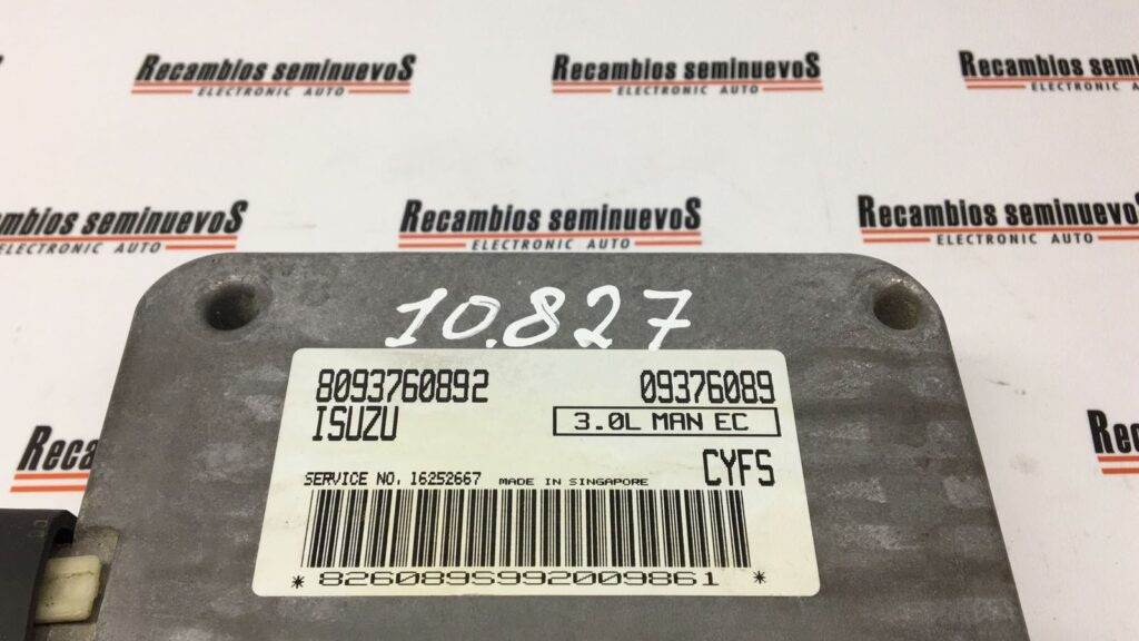 Calculator Motor ISUZU OPEL MONTEREY 8093760892 / 09376089 / CYFS / 16252667 / 3.0L MAN EC / 3 0L MAN EC / 30LMANEC8093760892 / 09376089 / CYFS / 16252667 / 3.0L MAN EC / 3 0L MAN EC / 30LMANEC