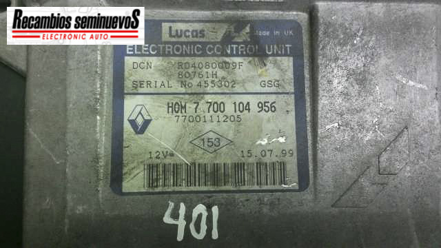 Calculator Motor LUCAS RENAULT CLIO R04080009F / HOM 7 700 104 956 / HOM7700104956 / 7700111205R04080009F / HOM 7 700 104 956 / HOM7700104956 / 7700111205