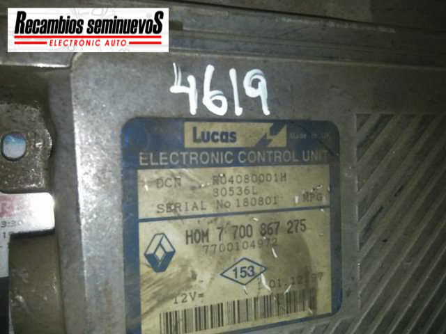Calculator Motor LUCAS RENAULT MEGANE R04080001H / HOM 7700867275 / HOM7700867275 / 7700104972R04080001H / HOM 7700867275 / HOM7700867275 / 7700104972