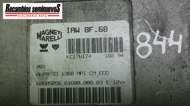 Calculator Motor MAGNETI MARELLI ALFA ROMEO 33 61600.088.03 E / 61600 088 03 E / 6160008803E / IAW 8F.68 / IAW 8F 68 / IAW8F68 / 60605856 / KC17W17461600.088.03 E / 61600 088 03 E / 6160008803E / IAW 8F.68 / IAW 8F 68 / IAW8F68 / 60605856 / KC17W174