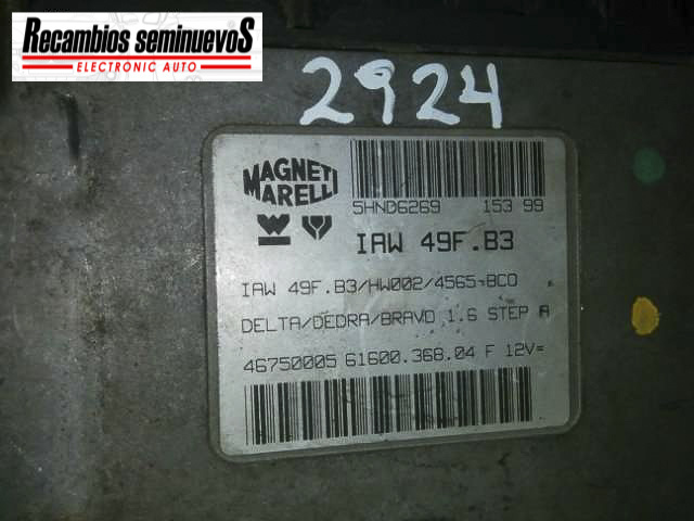 Calculator Motor MAGNETI MARELLI FIAT BRAVA IAW 49F B3 / IAW49FB3 / 46750005 / 6160036804 F / 6160036804FIAW 49F B3 / IAW49FB3 / 46750005 / 6160036804 F / 6160036804F