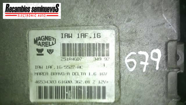 Calculator Motor MAGNETI MARELLI FIAT BRAVO 61600.362.00 Z / 61600 362 00 Z / 6160036200Z / 46534303 / IAW 1AF.1G / IAW 1AF 1G / IAW1AF1G61600.362.00 Z / 61600 362 00 Z / 6160036200Z / 46534303 / IAW 1AF.1G / IAW 1AF 1G / IAW1AF1G
