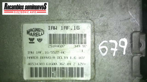 Calculator Motor MAGNETI MARELLI FIAT BRAVO 61600.362.00 Z / 61600 362 00 Z / 6160036200Z / 46534303...