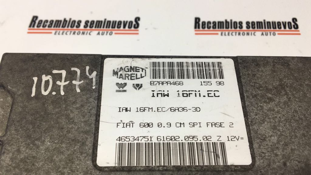 Calculator Motor MAGNETI MARELLI FIAT FIAT -CUALQUIER MODELO- 61602.095.02 Z / 61602 095 02 Z / 6160209502Z / 46534751 / IAW 16FM.EC / IAW 16FM EC / IAW16FMEC61602.095.02 Z / 61602 095 02 Z / 6160209502Z / 46534751 / IAW 16FM.EC / IAW 16FM EC / IAW16