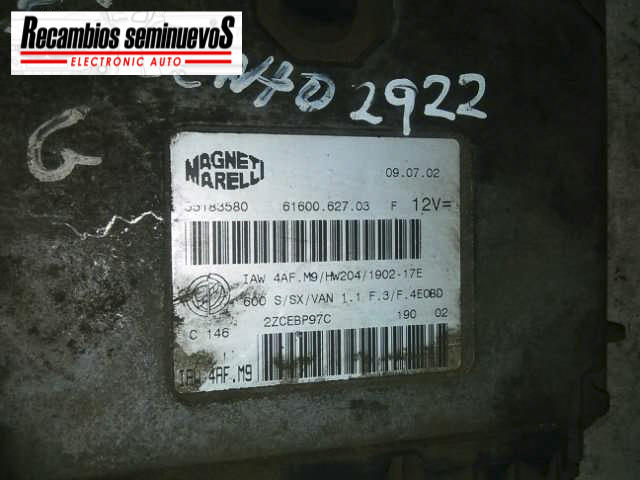Calculator Motor MAGNETI MARELLI FIAT SEICENTO 6160062703 F / 6160062703F / 55183580 / IAW 4AF.M9 / IAW 4AF M9 / IAW4AFM96160062703 F / 6160062703F / 55183580 / IAW 4AF.M9 / IAW 4AF M9 / IAW4AFM9