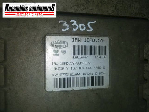Calculator Motor MAGNETI MARELLI LANCIA YPSILON 6160034301 Z / 6160034301Z / IAW 18FD.5Y / IAW 18FD ...