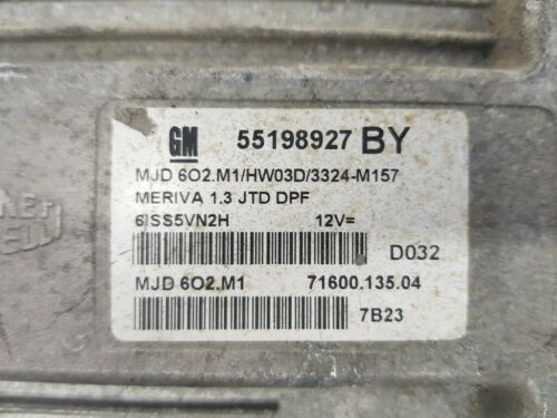Calculator Motor MAGNETI MARELLI OPEL MERIVA 71600 135 04 / 7160013504 / 55198927 BY / 55198927BY / MJD 6O2 M1 / MJD6O2M1 / HW03D71600 135 04 / 7160013504 / 55198927 BY / 55198927BY / MJD 6O2 M1 / MJD6O2M1 / HW03D