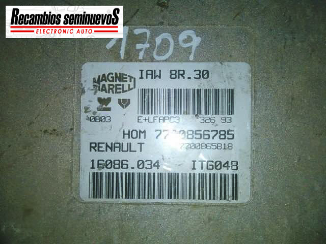 Calculator Motor MAGNETI MARELLI RENAULT R19 HOM 7700856785 / HOM7700856785 / 7700865818 / 16086 034 / 16086034 / IAW 8R 30 / IAW8R30HOM 7700856785 / HOM7700856785 / 7700865818 / 16086 034 / 16086034 / IAW 8R 30 / IAW8R30