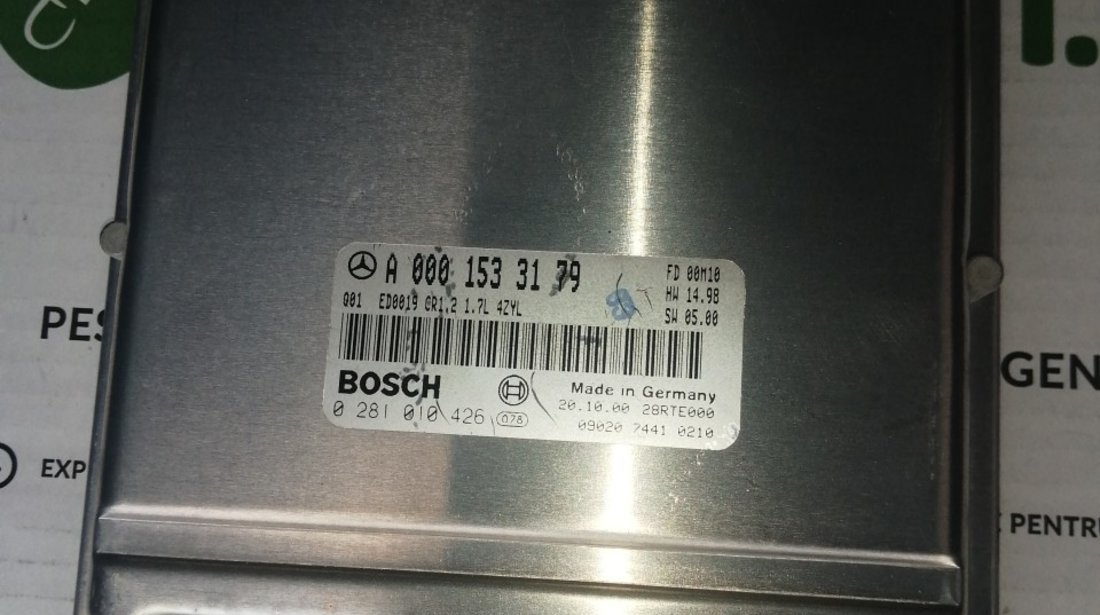 Calculator motor marca Bosch Mercedes A Class 1.7 diesel an 2000 W168 A170