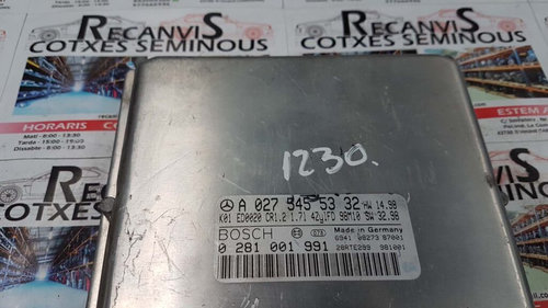 Calculator Motor MERCEDES-BENZ Class A, 0281001991, A0275455332,