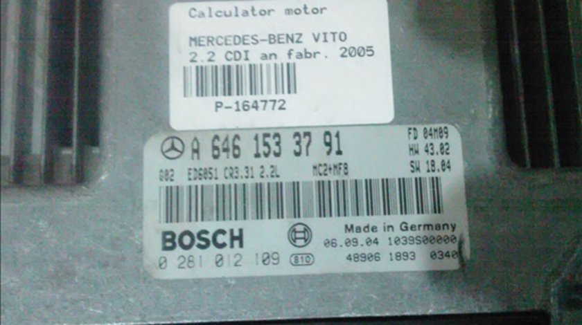 Calculator motor MERCEDES BENZ VITO (639) 2004-2010