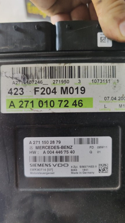 Calculator motor Mercedes C-Klass W204 1.8 ,cod motor M271950, transmisie automata ,an 2008 cod A271...