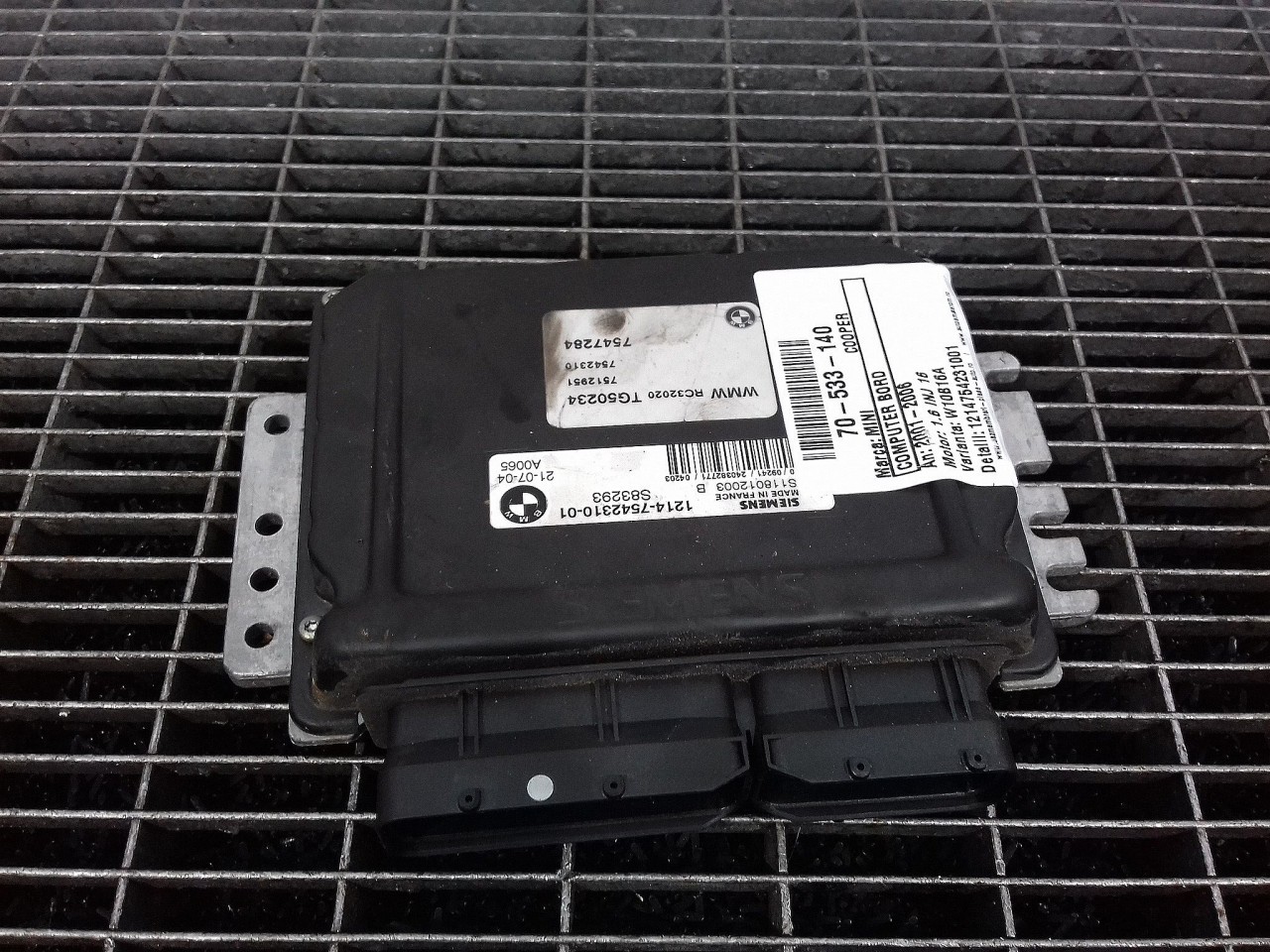 CALCULATOR MOTOR MINI COOPER 1.6 INJ 16V - (2001 2006)