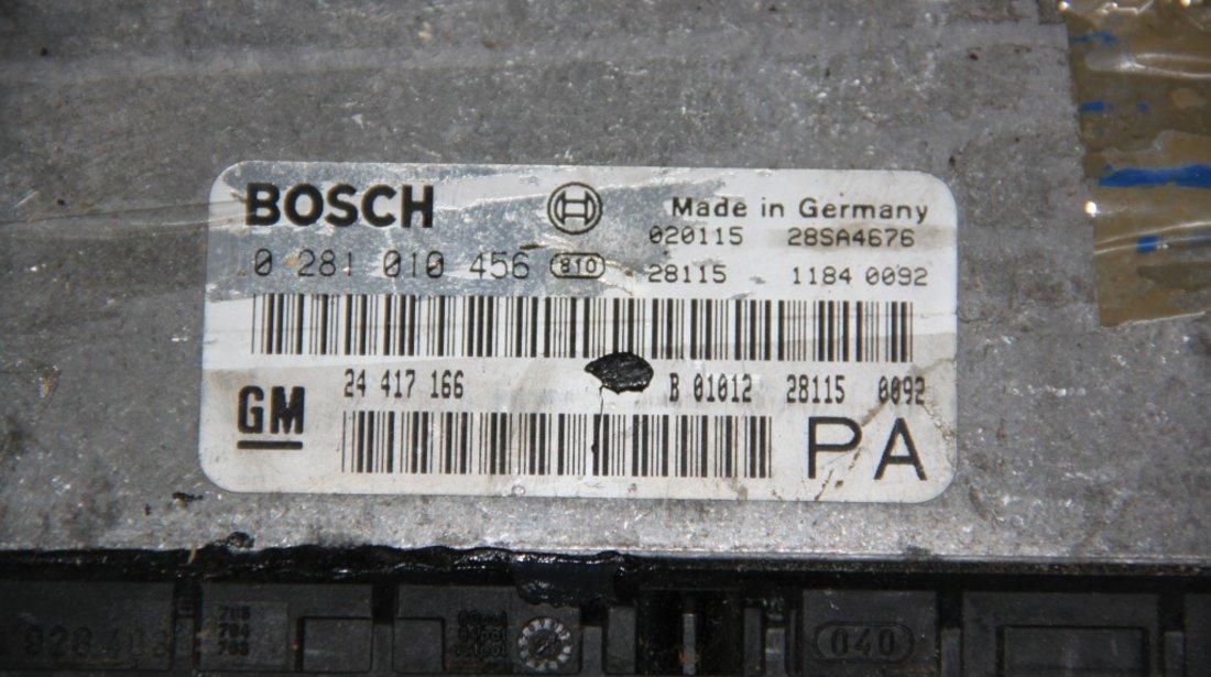 Calculator motor Opel Astra G 2.0 DTi cod: 0281010456 / 24417166 / 24417166PA model 2001