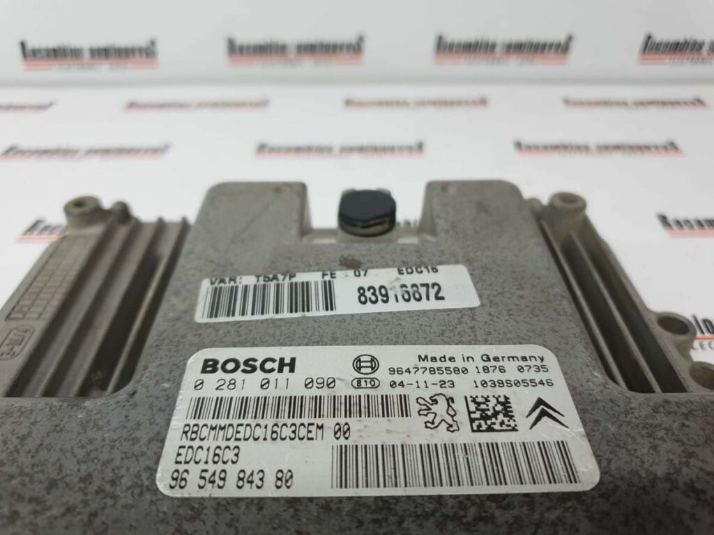 Calculator Motor PEUGEOT 307 0 281 011 090 / 0281011090 / EDC16C3 / 96 549 843 80 / 9654984380 / 96477855800 281 011 090 / 0281011090 / EDC16C3 / 96 549 843 80 / 9654984380 / 9647785580