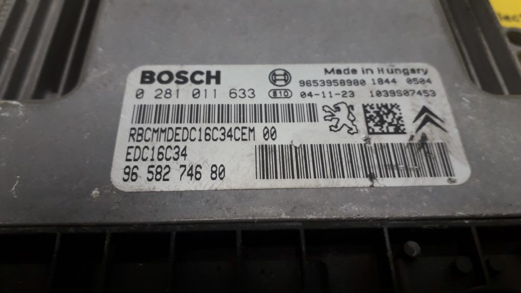 Calculator Motor PEUGEOT 407, 0281011633, EDC16C34, 9658274680,