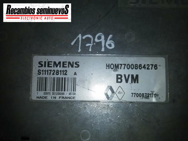 Calculator Motor RENAULT 19, HOM 7700864276, S111728112A, 7700872171,