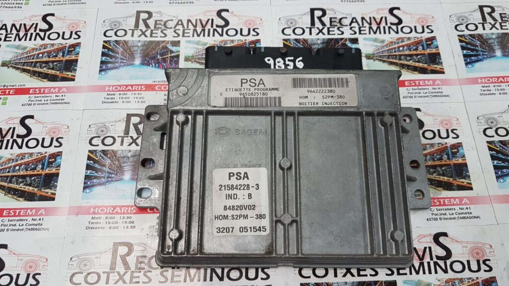 Calculator Motor SAGEM CITROEN C3 9650825180 / IND B / INDB / 9642222380 / HOM S2PM-380 / HOM S2PM 380 / HOMS2PM380 / 21584228-3 / 21584228 3 / 215842283 / 84820V029650825180 / IND B / INDB / 9642222380 / HOM S2PM-380 / HOM S2PM 380 / HOMS2PM380 / 21