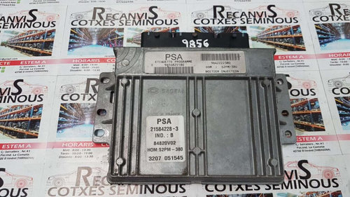 Calculator Motor SAGEM CITROEN C3 9650825180 / IND B / INDB / 9642222380 / HOM S2PM-380 / HOM S2PM 3...