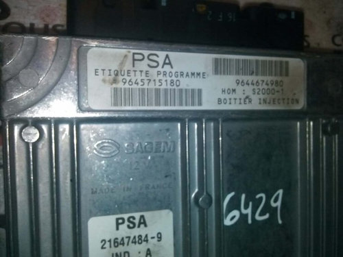 Calculator Motor SAGEM CITROEN C5 96 457 151 80 / 9645715180 / 21647484-9 / 21647484 9 / 216474849 /...