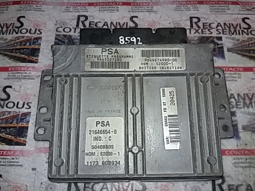 Calculator Motor SAGEM CITROEN XSARA PICASSO 96 450 272 80 / 9645027280 / 21646654-0 / 21646654 0 / ...